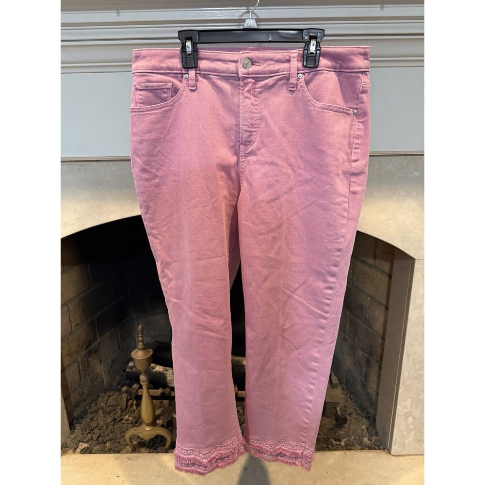 Chico So Slimming Girlfriend Slim Leg Mauve Crop Jeans Size 10
